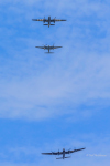 B-25, Mosquito and Lancaster flying in formation.