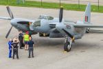Chocked with cannon and bomb doors open.