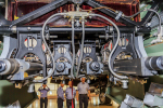 View looking directly forwards of the rear of the four cannon.