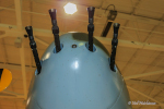 Close-up of the nose and four machine guns.