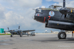 Wider view of KA114 on the apron with the Canadian Warplane Heritage Museum's lancaster.