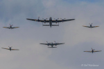 KA114 in formation with the Lancaster, two Spitfires and two hurricanes.