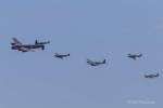 KA114 in formation with the Lancaster, two Spitfires and two hurricanes.