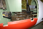 Close-up of the machine guns in the nose of TA122 from the starboard side.